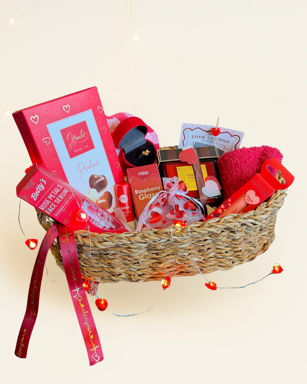 Red Valentine’s gift set for her